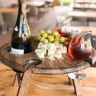 An elegant dark wine table