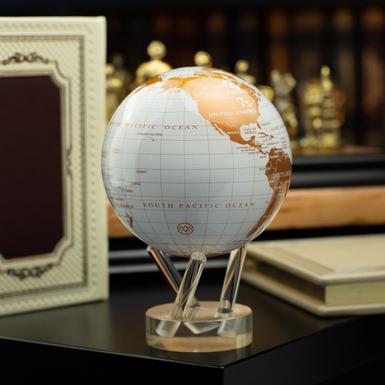 Globe "Political map" gold on white Ø 11,4 cm