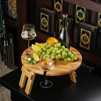 A light wine table made of alder with