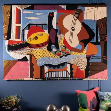 Tapestry "Mandolin and Guitar (Pablo Picasso)" by Jules Pansu