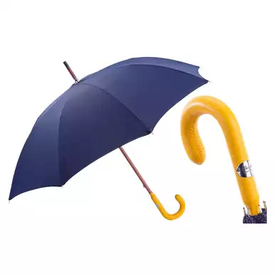 Umbrella with yellow leather handle by Pasotti