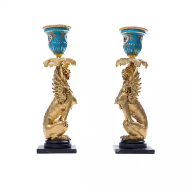 Pair of miniature candlesticks, France, 19th century