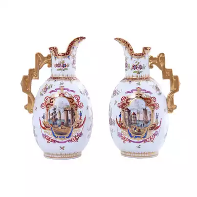 A pair of jugs from the Helena Wolfsohn manufactory, Germany, late 19th century