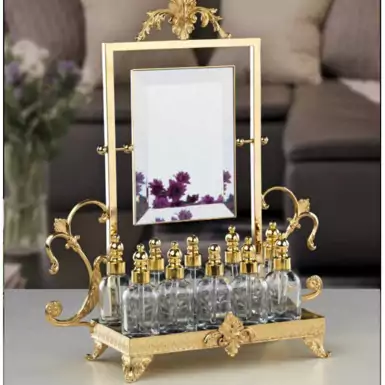 Mirror with a set of perfume bottles by Cre Art