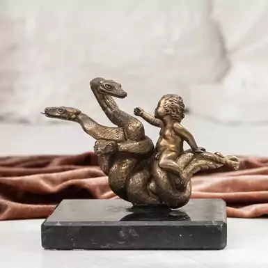 Bronze sculpture "Boy with snakes" by Olesya Danilyuk