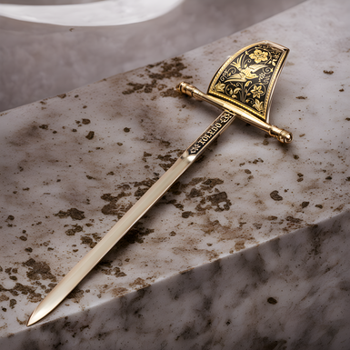 Stationery knife "Songbird" (23.5 cm) by Anframa (hand gilding)
