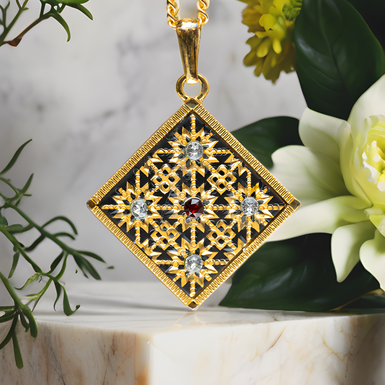 Pendant "Crystals" by Anframa (hand gilding)