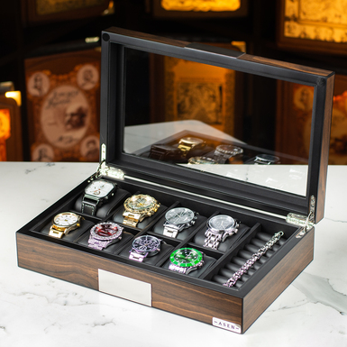 Asen Brown Storage Box for 8 Watches 