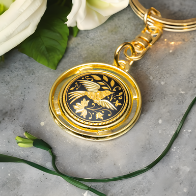 Souvenir keychain "Spring garden" by Anframa (hand gilding)