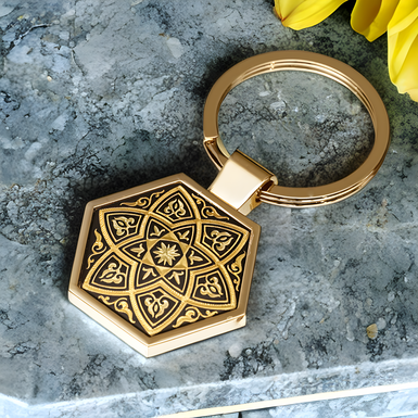 Souvenir keychain "Tracery" by Anframa (hand gilding)