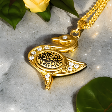 Pendant "Graceful swan" by Anframa (hand gilding)