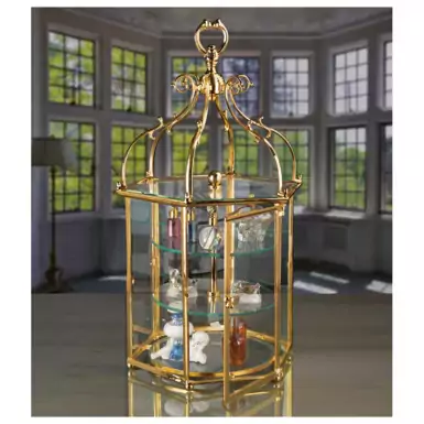 Lantern-shaped three-level étagère by Cre Art