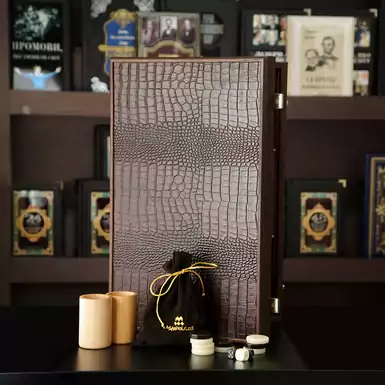 Backgammon "Elegance" in leather case  by Manopoulos 