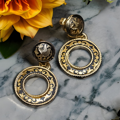 Earrings "Circle" by Anframa (hand gilded)