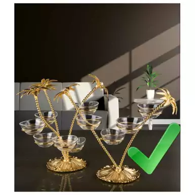4 cups on a stand in the form of a palm tree by Cre Art