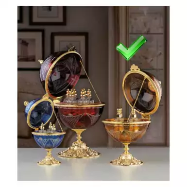 Gold Plated Crystal Egg Box for Perfume Bottles by Cre Art