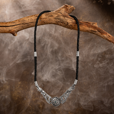 Women's pendant "Dragons and Agishyalm" (silver) by ARHAIKA