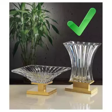 Crystal vase on a gilded stand by Cre Art