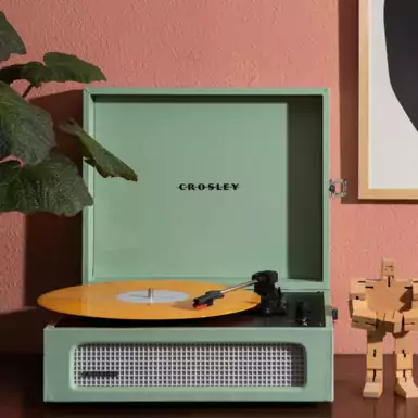 Portable "Voyager" (Sage) by Crosley with Bluetooth Out function 