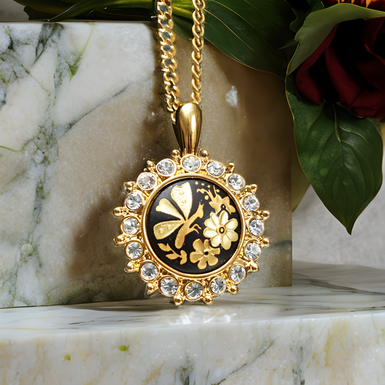 Pendant "Golden flower" by Anframa (hand gilding)