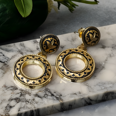 Earrings "Circle" by Anframa (hand gilded)