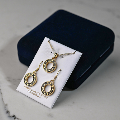Set (earrings and pendant) "Royal" by Anframa (hand gilding)
