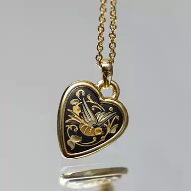 Pendant "The Bird of Happiness" by Anframa (hand gilding)