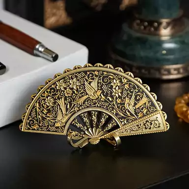 Gift fan "Firebird" by Anframa (hand gilding)