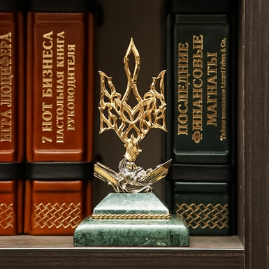Author's figurine Coat of arms of Ukraine Trident with gilding and silvering