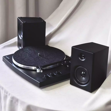 "T150C Shelf System Black" Vinyl Music System by Crosley