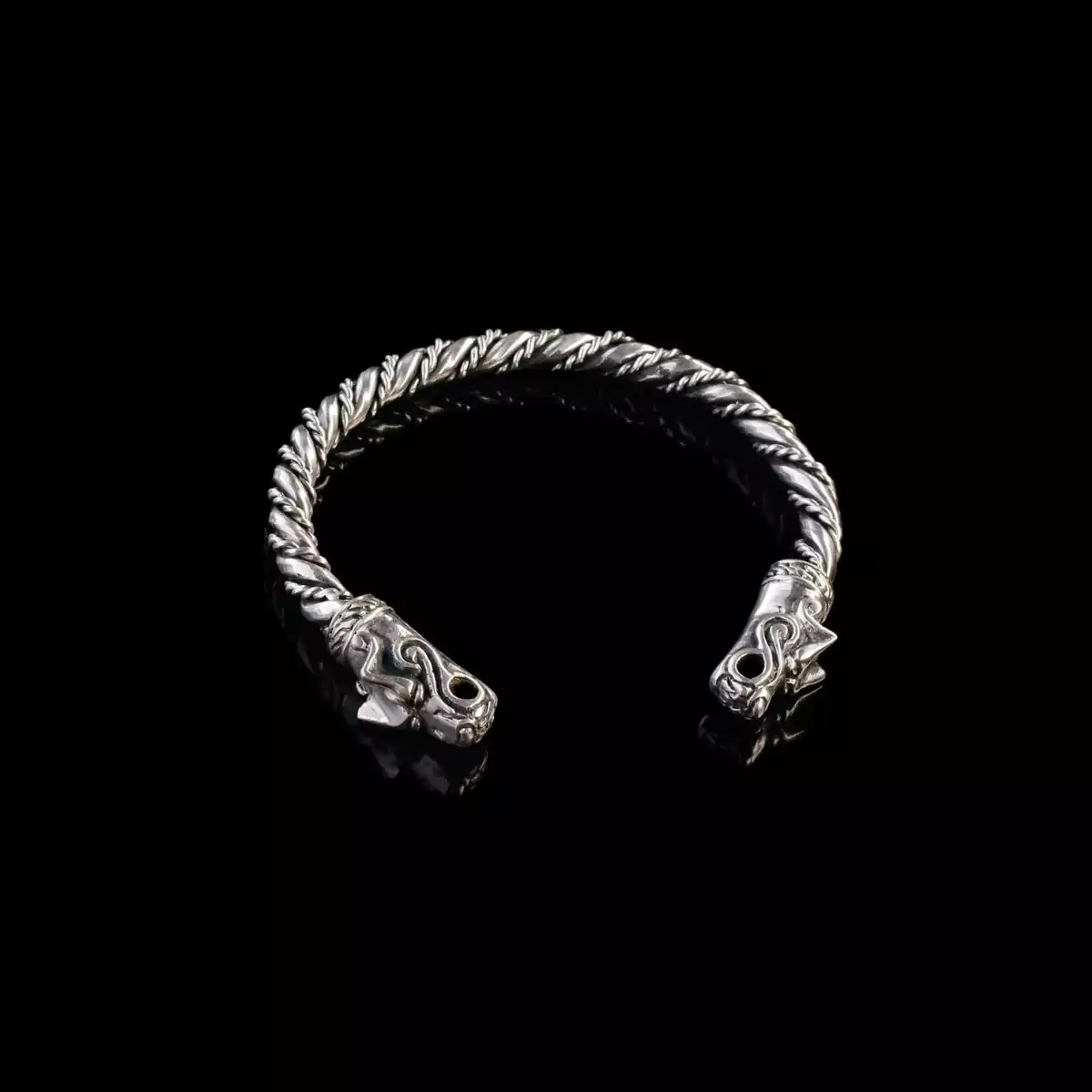 Silver bracelet "Wolves of Odin" by Arhaika