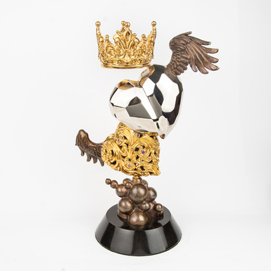Bronze figurine with amethysts "Perfect Love", Petr Ozyumenko