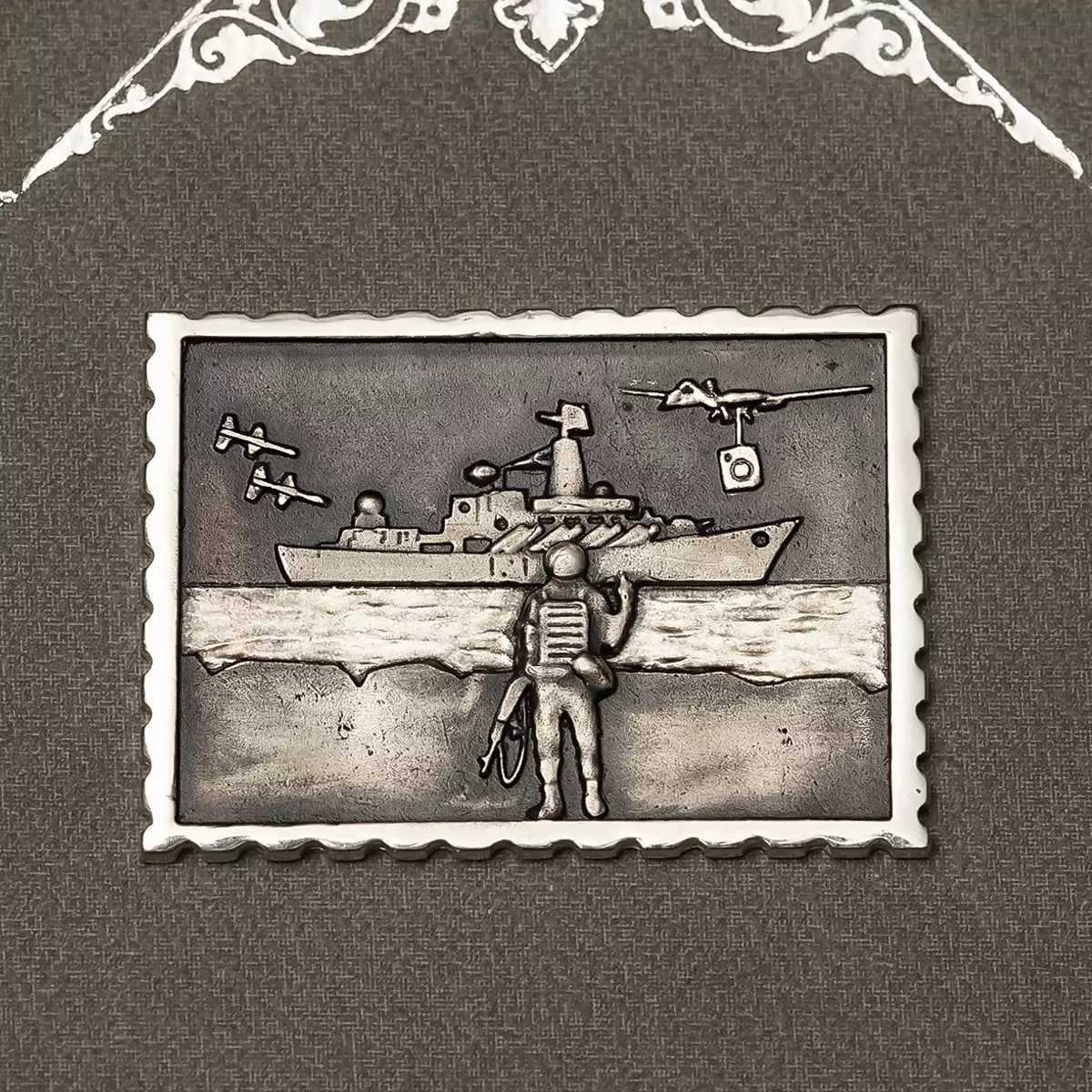Silver mark "Ukrainian amulet" - "Russian ship"