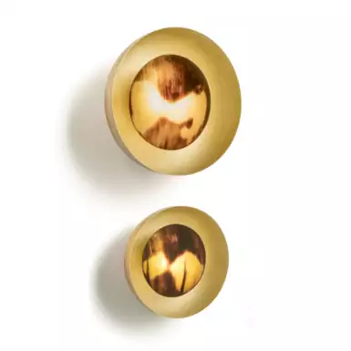 Natural horn wall sconce set "Bright room" by Arca Horn
