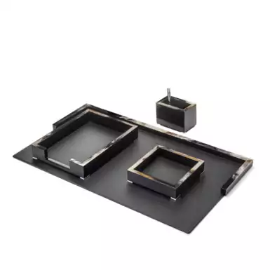 "Black Skin" natural horn office set by Arca Horn