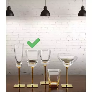 Set of 6 beautiful drinking glasses with gilded stem by Cre Art