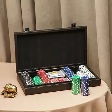 Wooden case poker set by Manopoulos, покерний набір покерный набор