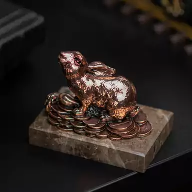 Handmade figurine "Money rabbit" (bronze)