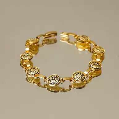 Bracelet made of round elements with various ornaments by Anframa