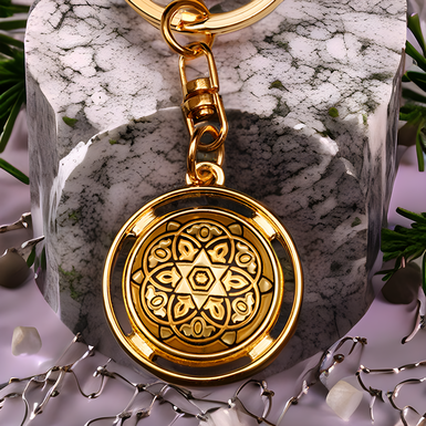 Keychain with hand-gilded oriental ornament by Anframa