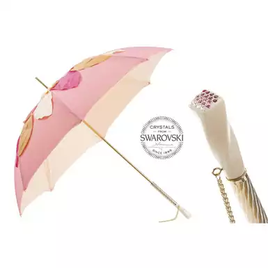 Pink umbrella with leaves by Pasotti