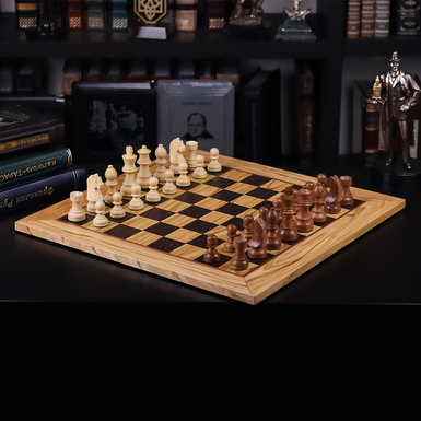 Chess set "Olive Burl" by Manopoulos (40x40 cm)