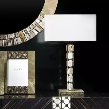 Table lamp "Borgia" in natural horn by Arca Horn