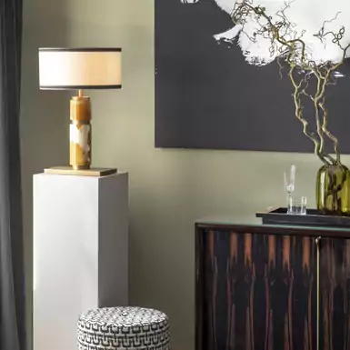 Table lamp "Babel" in natural horn by Arca Horn