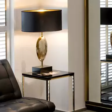 Table lamp "Eclisse" in natural horn by Arca Horn
