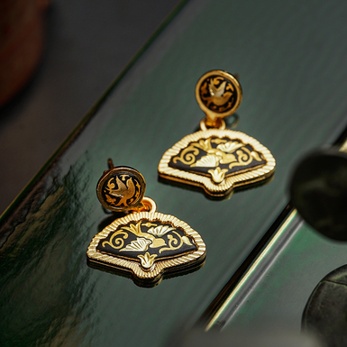 Earrings "Summer song" by Anframa (hand gilding)