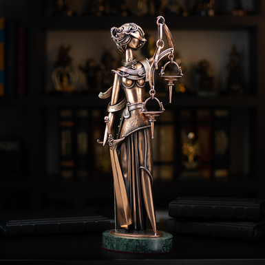 Author's copper sculpture "Girl with scales" by Vyacheslav Didkovsky