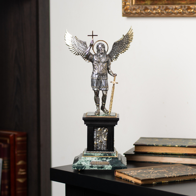 Statuette "Saint Archangel Michael", brass "Pandora", gilding, silvering