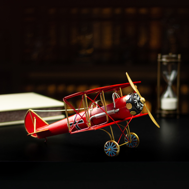 Doppeldecker Fokker 1917 Metal Model Fighter (29cm) by Nitsche (Retro Styled)