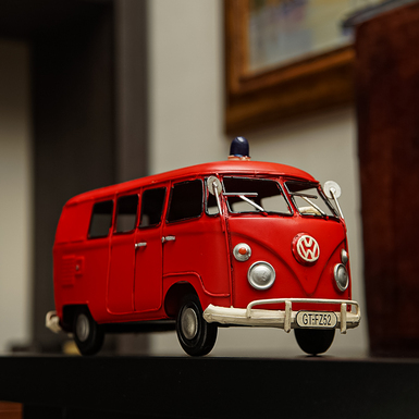 Metal model VW-Bus Feuerwehr second half of the 20th century by Nitsche (retro styled)